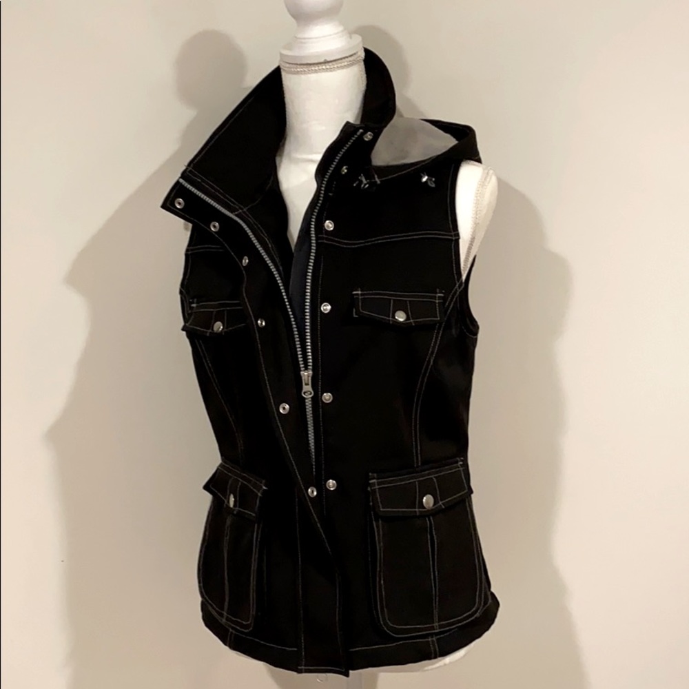 Lined ladies Goode Rider vest with removable hood.